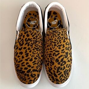 NIKE COURT LEGACY WOMEN'S SIZE 6 LEOPARD PRINT SLIP ON SNEAKER SHOES